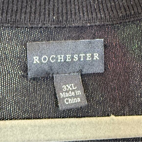 Rochester Black V-Neck Sweater Timeless Knit Design. Size 3XL. Excellent cond! - Picture 2 of 5